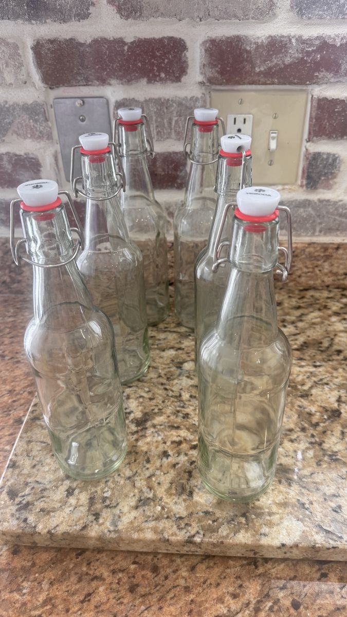 Swing Top Glass Bottles with Stoppers with Caps - and Brushes