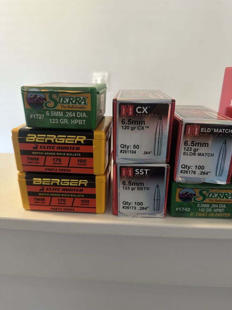 Berger, Sierra, Hornady bullets