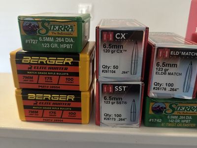 Berger, Sierra, Hornady bullets