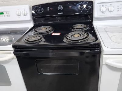 Beautiful Hotpoint Black Electric Range Oven Stove with 4 Coil Burners