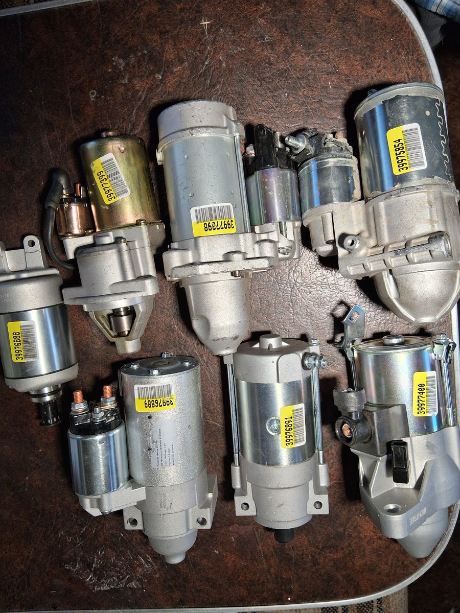 Various Used Vehicle Starter Motors - Mixed Brands & Models, Good Condition