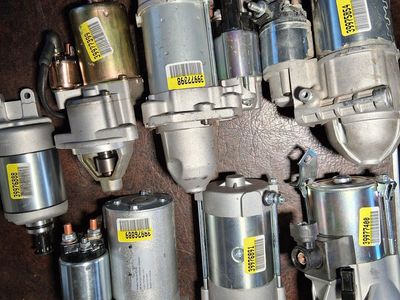 Various Used Vehicle Starter Motors - Mixed Brands & Models, Good Condition