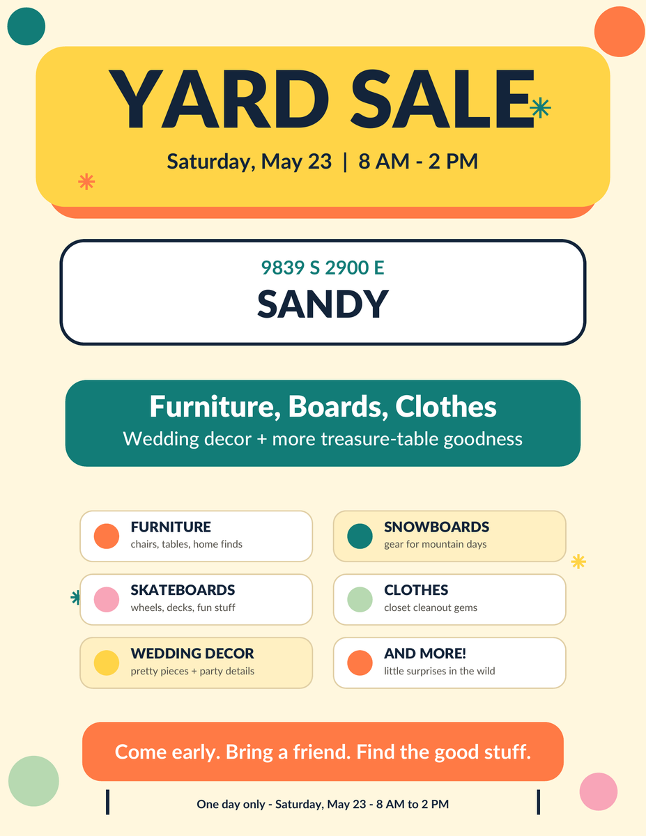Huge Yard Sale in Sandy