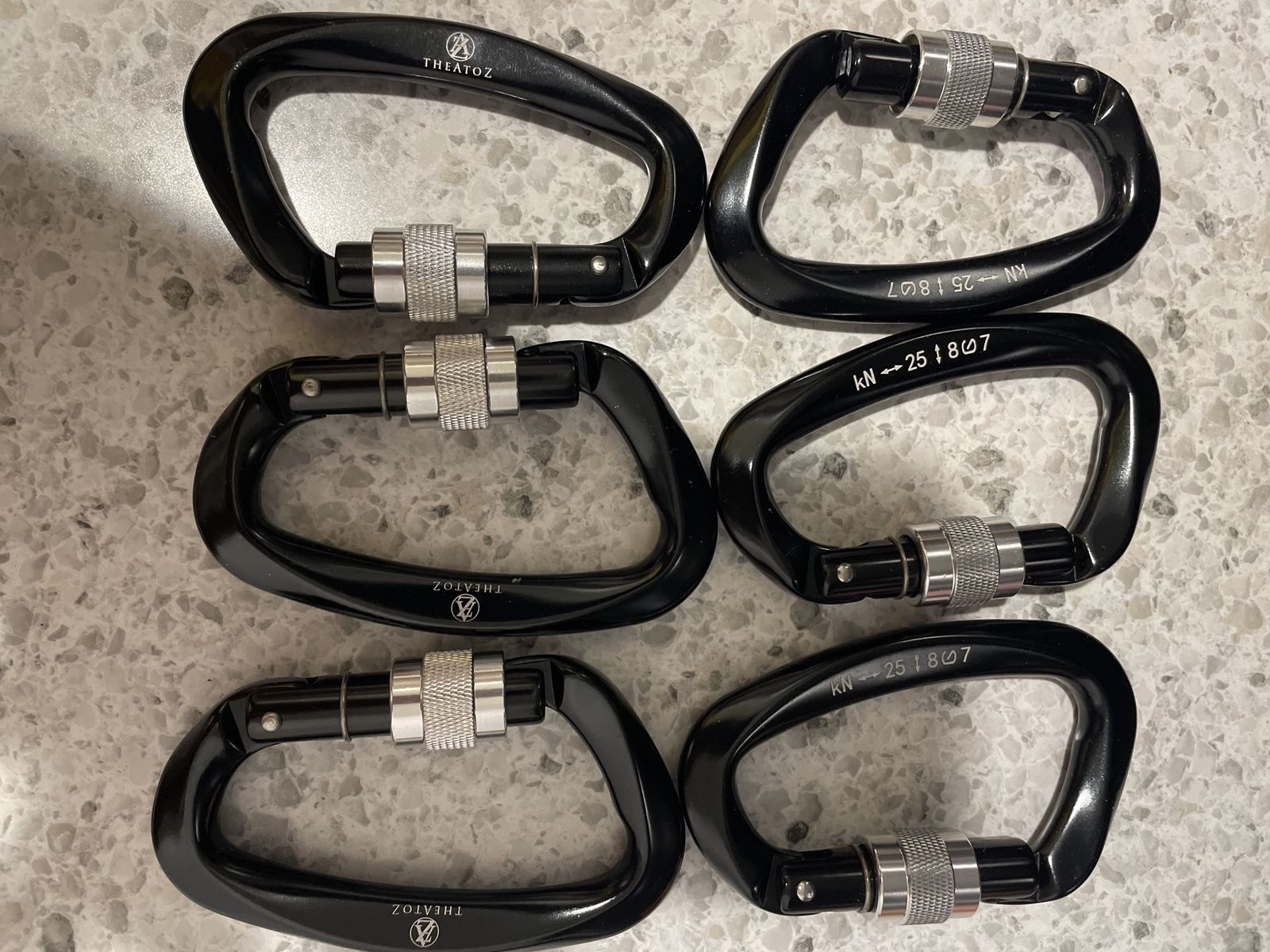 New screwgate carabiners 6x