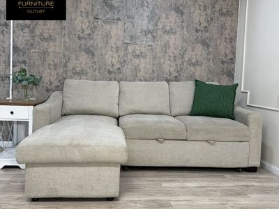 ARIA BEIGE SECTIONAL SOFA BED WITH STORAGE