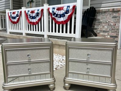 Matching Set (2) Li'l Silver Nightstands - Great Condition