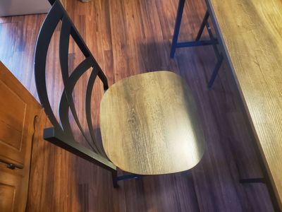 Dining Table Set with 4 chairs: Wood and Iron