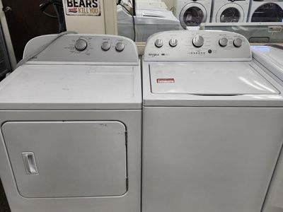 Whirlpool White Top-Load Washer & Dryer Set W-Warranty