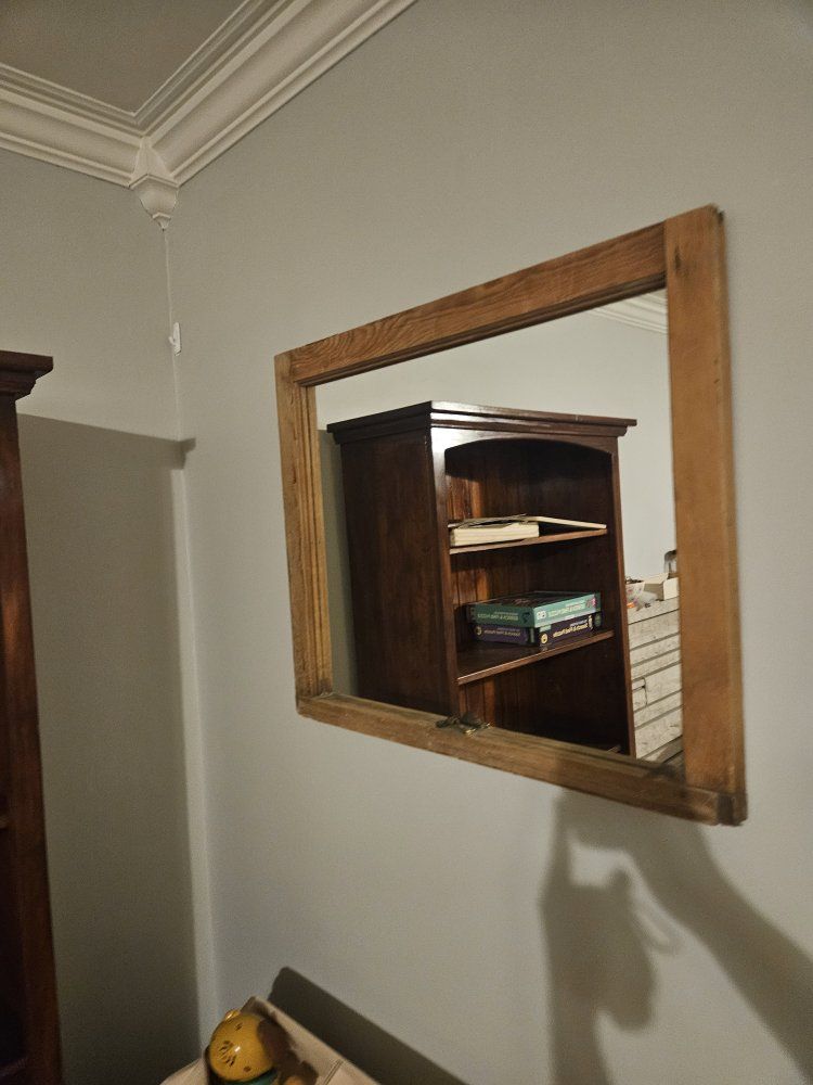 Rustic Wooden Framed Wall Mirror