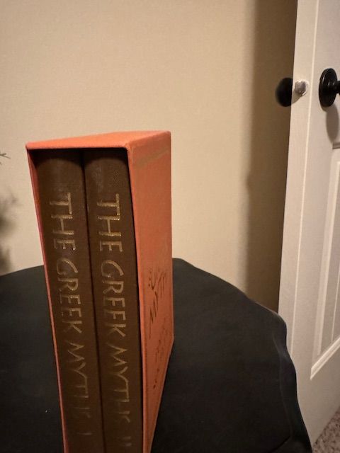 Folio Society editions of The Greek Myths by Robert Graves.