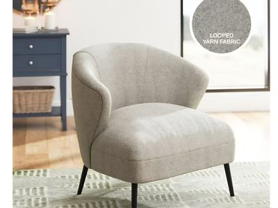 Alice Upholstered Accent Chair, Tan Looped Yarn