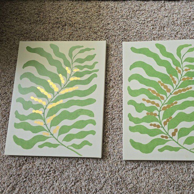 Ikea PJÄTTERYD Canvas Art Set (2), Modern Botanical Wall Decor