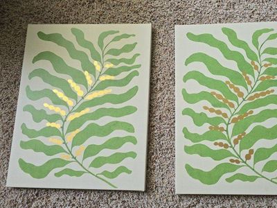 Ikea PJÄTTERYD Canvas Art Set (2), Modern Botanical Wall Decor