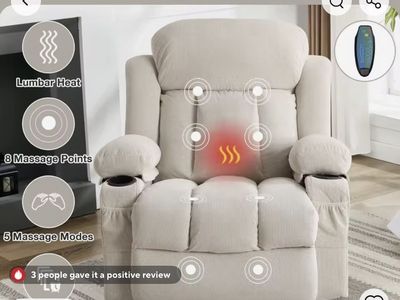 Swivel Rocker Reclining Chair with Massage and Heat