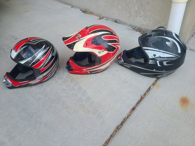 motorcycle helmets (L and XXL)