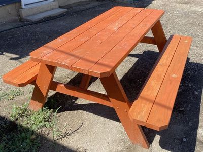 Beautiful Heavy Duty Solid Wood Picnic Table