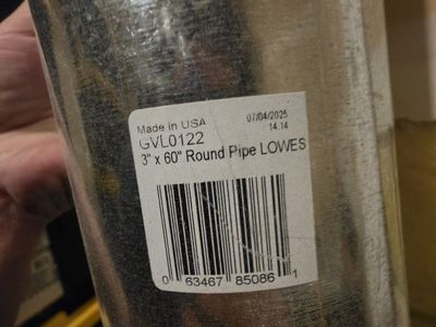 GVL0122 3" x 60" Galvanized Round Pipe Duct