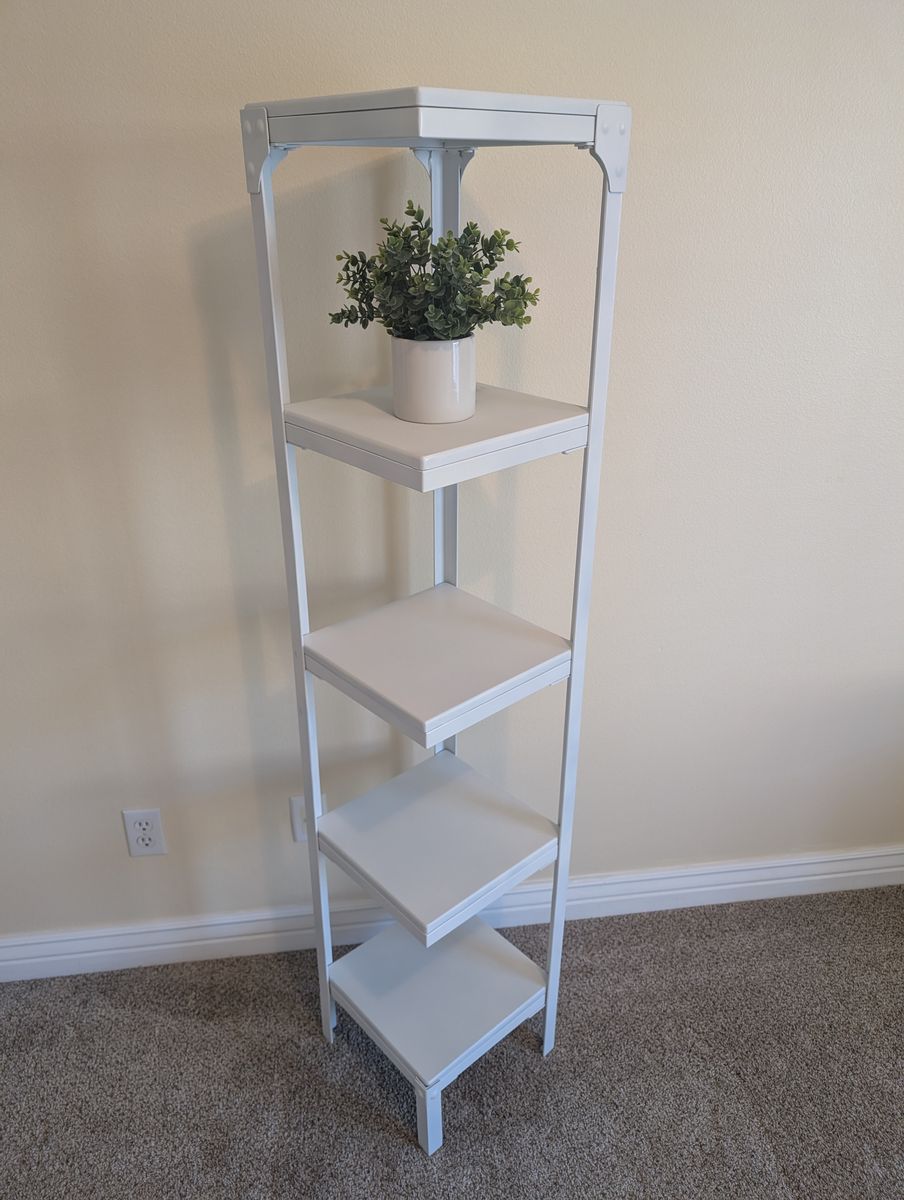 White 5-Tier Corner Shelf Unit - Excellent Condition