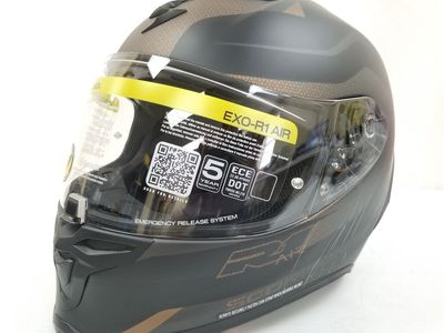 Scorpion EXO-R1 Air Full Face Helmet Hive (Gold/Black, Small) (75-2348S-L-R2-S3)