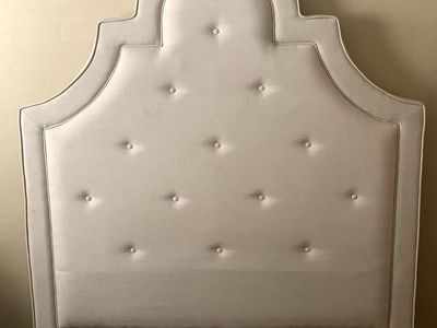 Elegant Full Size Tufted Upholstered Headboard - Off-White/Cream Fabric