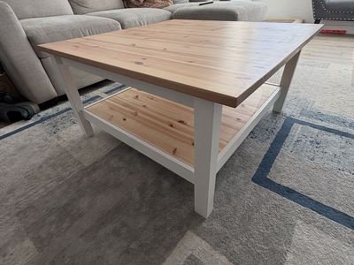Hemnes IKEA coffee table , white stain/light brown, 35 3/8x35 3/8 "