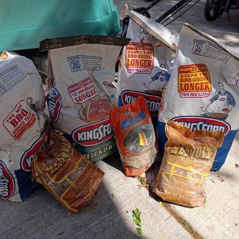 charcoal and smoke chips
