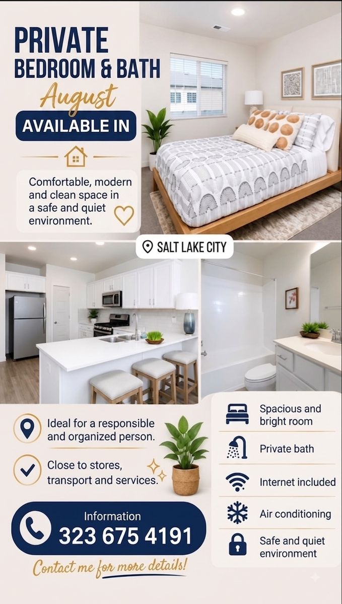 Cozy, Modern Room & Private Bath for Rent!