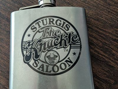 The Knuckle Saloon Sturgis Stainless Steel Flask