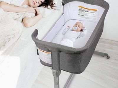 AMKE Baby Bassinet Bedside Sleeper with Carrying Case - Gray