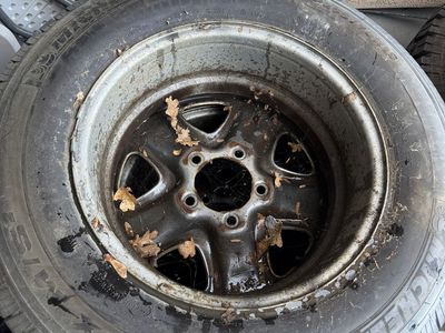 4 Michelin LTX M/S tires mounted on steel wheels.