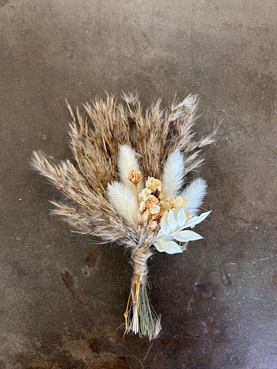 Handmade Dried Flower Boutonniere - Boho Rustic Wedding/Prom Accessory