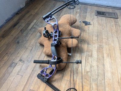 Genesis Original Compound Bow Left-Handed Purple Camo w/ Sight & Rest Archery Bow