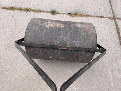 Brinly 270 lb. Combination Push/Tow Poly Lawn Roller with Easy-Turn Tethered Plug, 18 by 24"