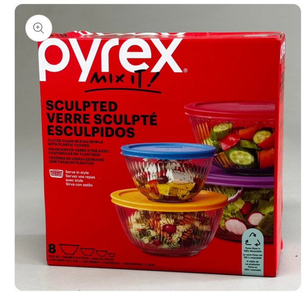 NEW 8 Piece Pyrex Mix-It Mixing Bowl Set