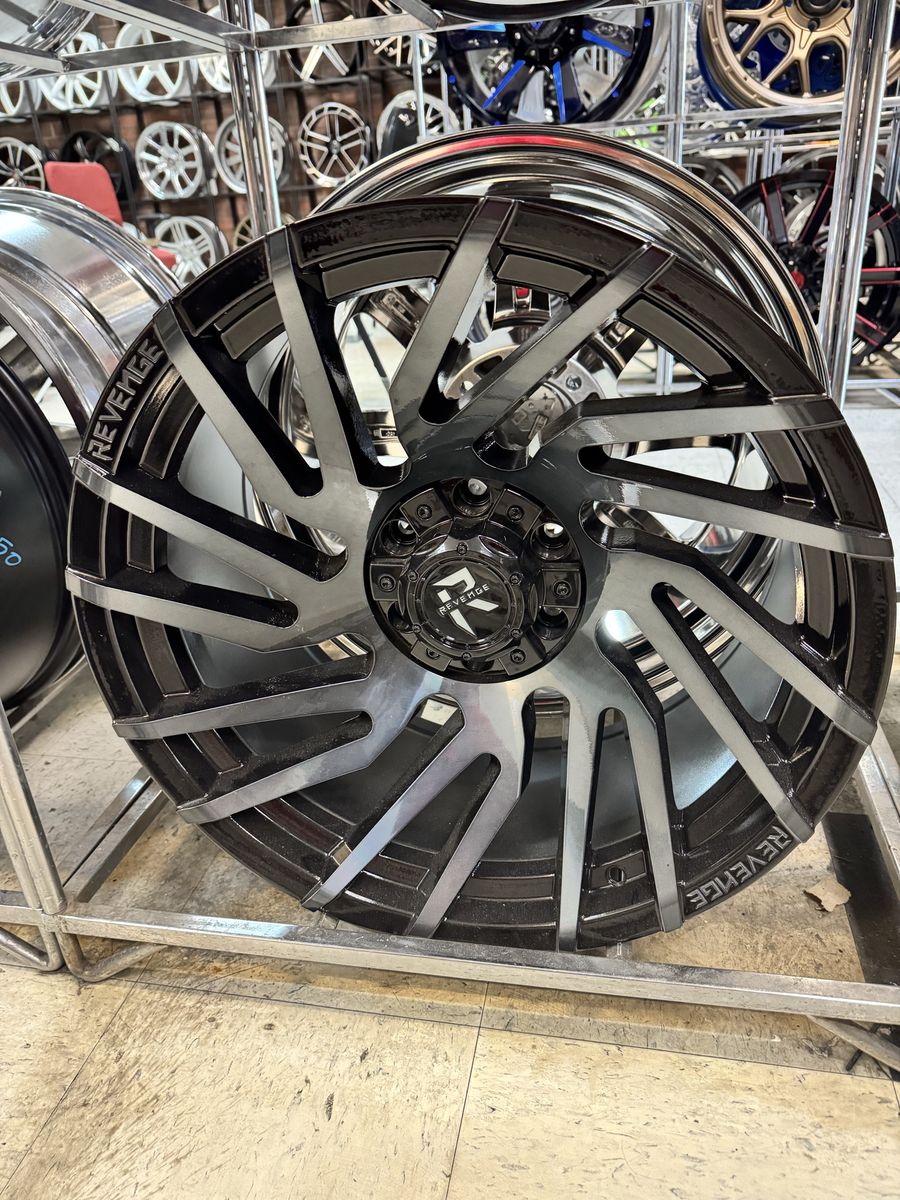 Revenge off-road 20x10 gloss black. Brand new set of 4 wheels. 