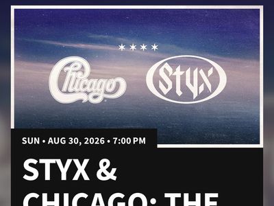 Styx & Chicago Concert Tickets - Sunday, Aug 30, 2026 at Utah First Credit Union Amphitheatre