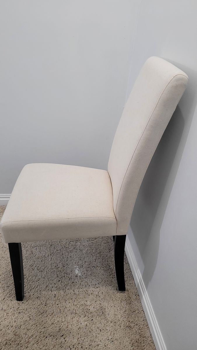 Upholtered dinning chairs. SET OF TWO