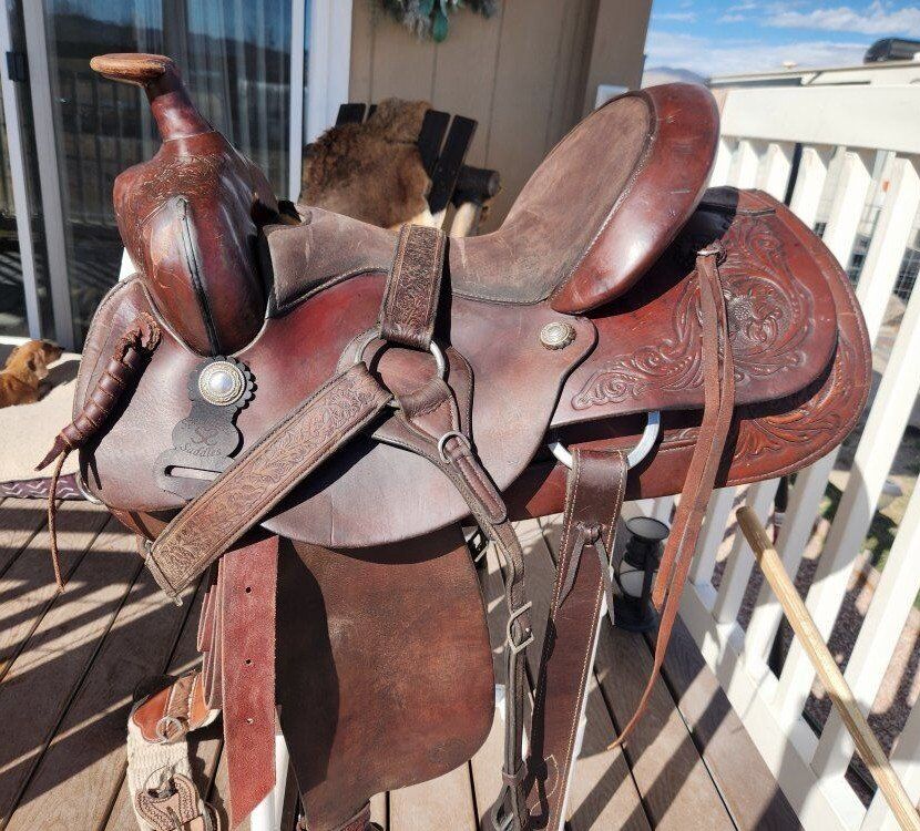 All Around Circle Y Roping Saddle.
