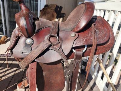 All Around Circle Y Roping Saddle.