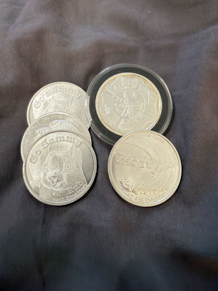 .999 Fine Silver 1oz Commemorative Rounds - "Go Sammy", "Fire Dept", "Aloha"