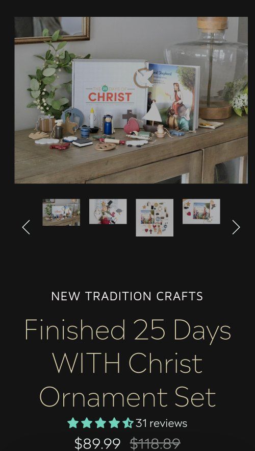 New Tradition Crafts 25 Days WITH Christ Ornament Set & The Good Shepherd Book