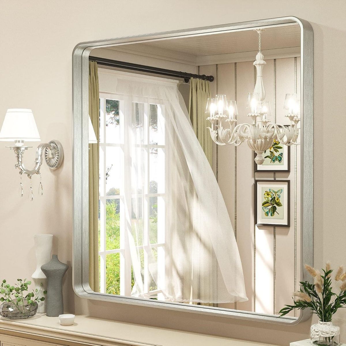 TETOTE Silver Bathroom Mirror 36x36 Inch - Brand New in Box