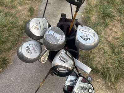 Used Golf Clubs Set with TaylorMade 300Ti Driver, Callaway Big Bertha, PING Irons, and Stand Bag