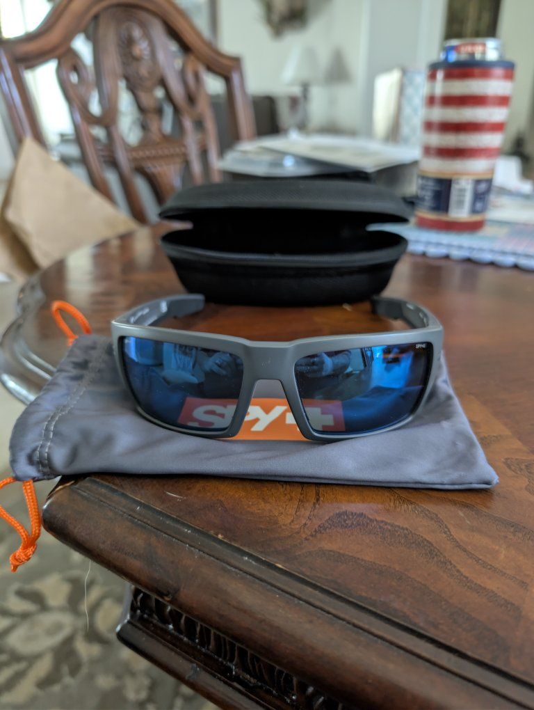 SPY Optic SPYZ87-2+ Happy Lens Tech Polarized Sunglasses - Gray with Blue Lenses
