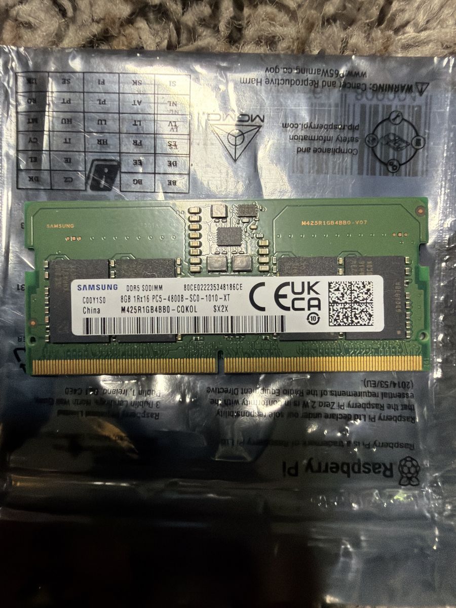 8gb samsung ddr5 ram sodimm 4800mhz