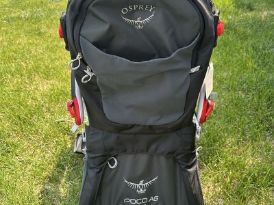 Osprey Poco AG Plus Child Carrier Backpack - Black/Grey - Excellent Condition