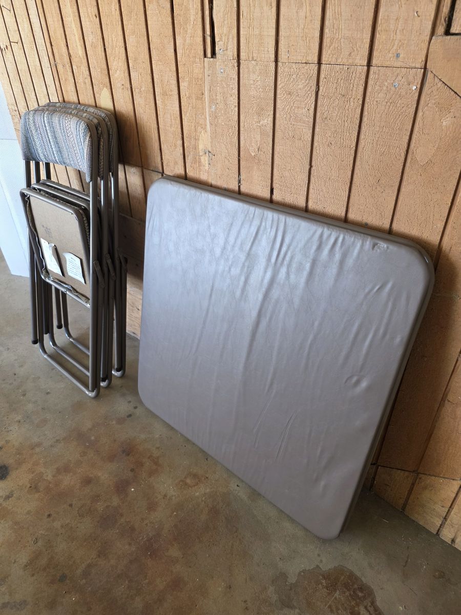 Heavy duty folding table and chairs
