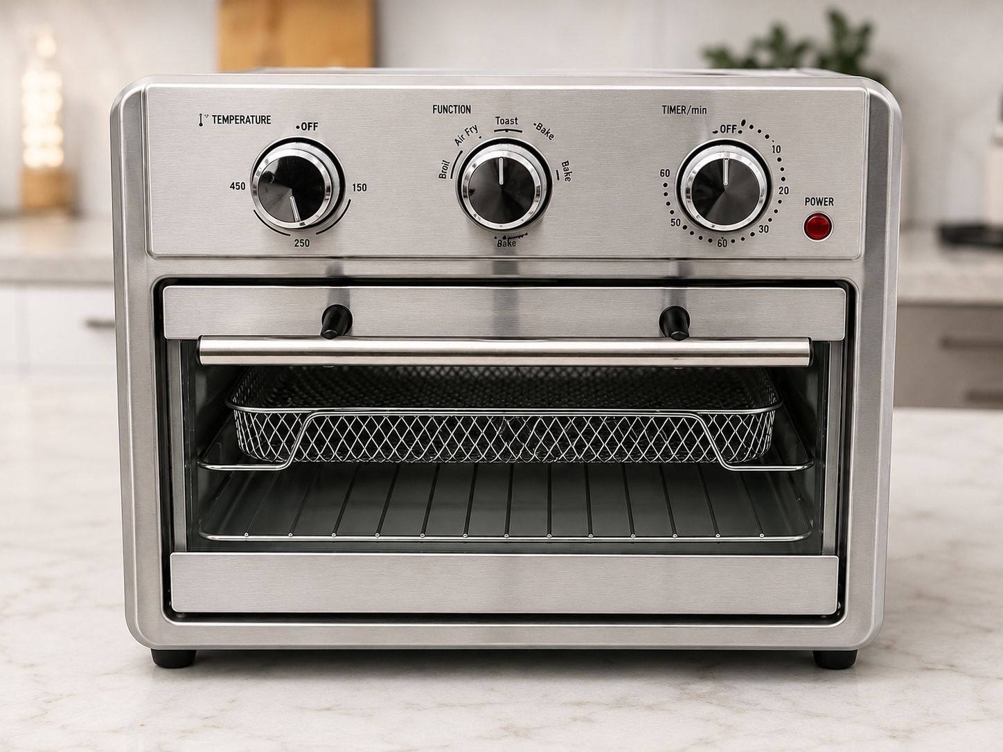 Brentwood Select AF-2410S 1700W Air Fryer Oven - Stainless Steel, Toaster Broiler