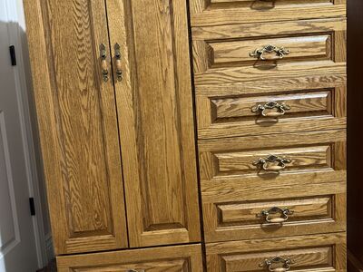 Solid Oak Armoire / Dresser