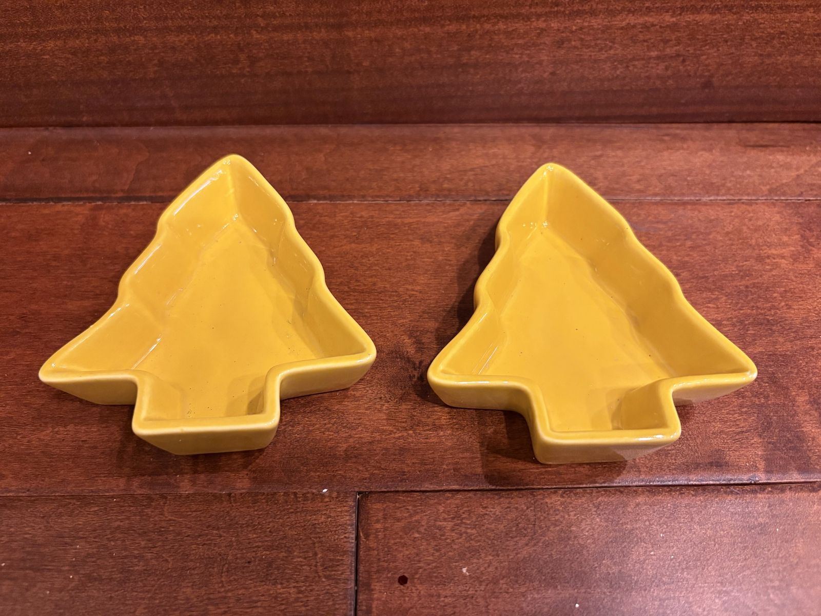 New Yellow Ceramic Tree Shaped Trinket Dish - 2 available 